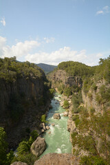 The view of the canyon of the river