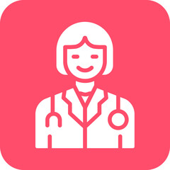 Female Doctor Icon Style