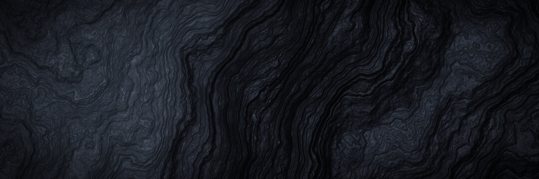 Abstract black cooled lava. Black volcanic rock background.