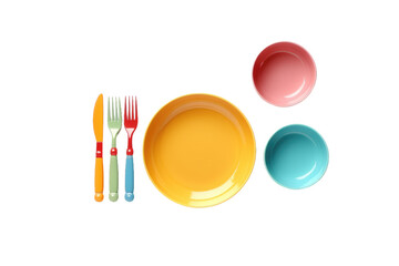 Smiles and Meals Kids Utensils Display isolated on transparent background
