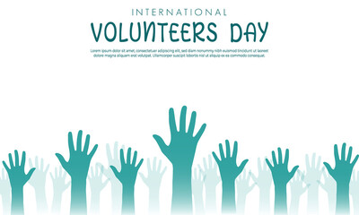 Obraz premium vector international volunteers day hand together banner design vector