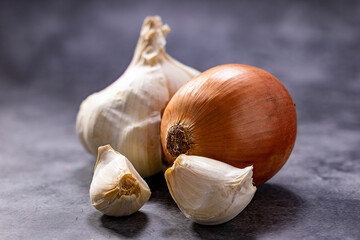 onion and garlic foreground