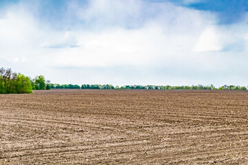 Photography on theme big empty farm field for organic harvest