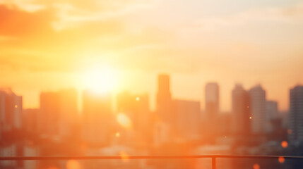 Obraz premium Summer sun blur golden hour hot sky at sunset