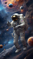 spaceship and astronaut