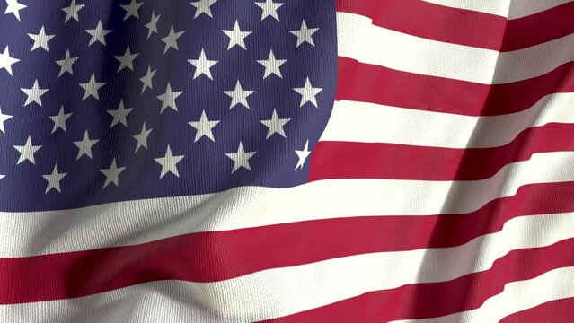 4K USA Full Screen Waving Flag