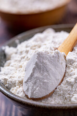 Macro isolated white flour