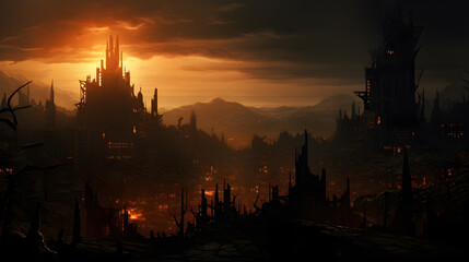 Ruined Cityscape. generative ai.