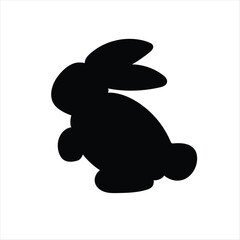 Silhouettes  bunnies isolated on a white background