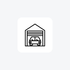 Garage, Car Storage, Workshop,Line Icon, Outline icon, vector icon, pixel perfect icon