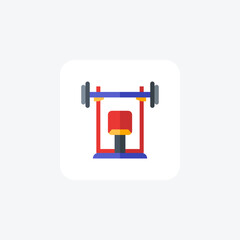 Gym,Workout Space, Health Club, flat color icon, pixel perfect icon
