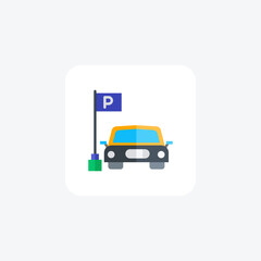 Parking Facility, Car Park, Parking Solutions, flat color icon, pixel perfect icon