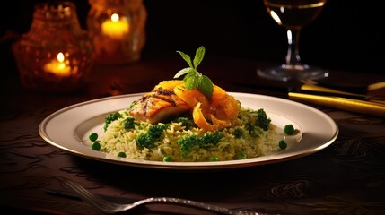fusion dinner indian food elegant illustration cuisine spices, flavors menu, dishes aromatic fusion...