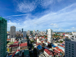 Fototapeta na wymiar Aerial view on the Phnom Penh city