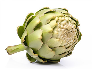 Fototapeta premium Fresh artichoke whole. Isolated on white background for designer.