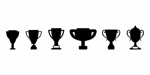 black trophy icon or symbol
