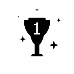 black trophy icon or symbol