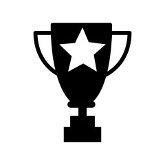black trophy icon or symbol