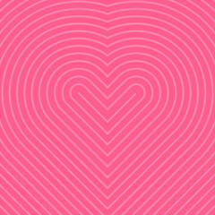 Heart pattern background. Vector ready-made template for Valentine's Day and love-themed designs. Geometric heart lines.