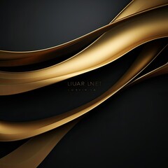 Abstract luxury 3d style golden lines overlapping layer