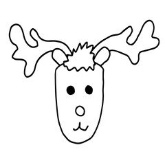 Doodle deer hand drawing santa happy new year