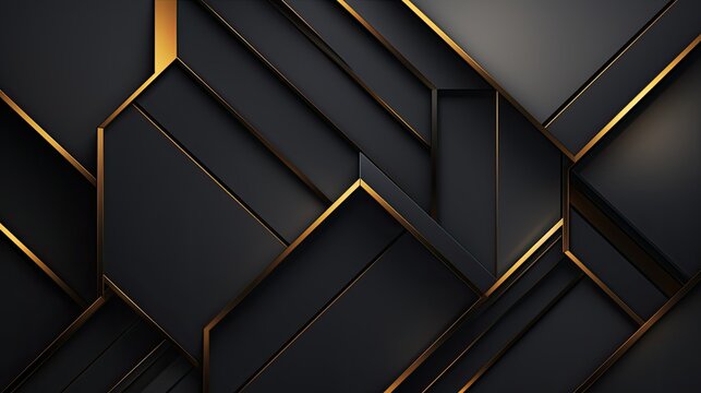 Abstract Metallic Gold Arrow Shadow Direction Geometric