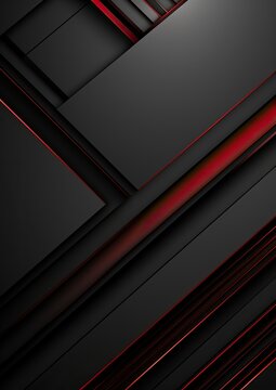 Abstract red lines overlap on metallic gray with black
