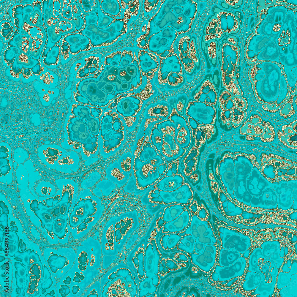 Aufkleber malachite marble texture. fractal digital art background. high resolution. green marble texture with