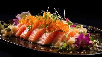 delicacy luxury seafood food sashimi illustration cuisine freshness, indulgence exquisite, high end delicacy luxury seafood food sashimi