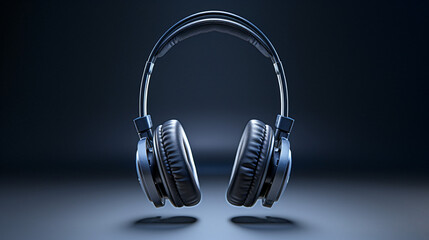 Headset or headphones isolated on dark gray background