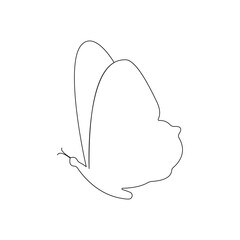 
Continuous one line  butterfly flying outline art drawing