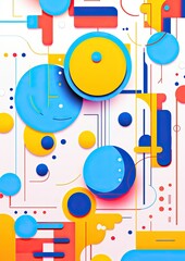 circle composition with futuristic colors. Abstract banner