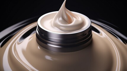 A Makeup Primer pump dispenser with a creamy formula oozing out, showcasing its velvety consistency.