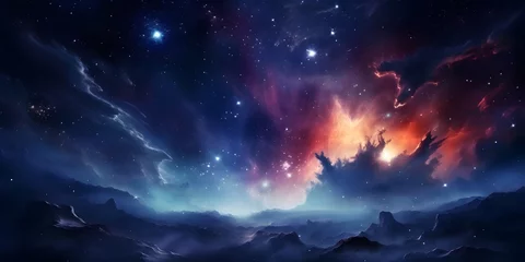 Tafelkleed Stellar scenery, galaxies, planets, space, futuristic world, nebula, starscapes, interstellar, comets, asteroids, origin of the universe © Lucky Ai