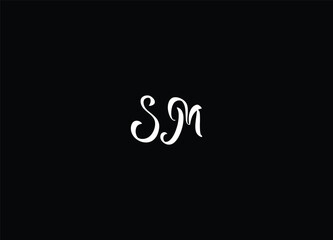 SM letetr logo design and initial logo