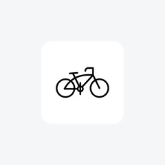 Bicycle,Adventurous, Lightweight, Durability,Line Icon, Outline icon, vector icon, pixel perfect icon
