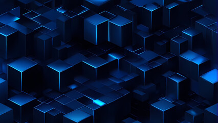 Abstract 3d blue cube background.