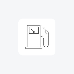 Gas Station, Fuel Station, Petrol Station thin line icon, grey outline icon, pixel perfect icon