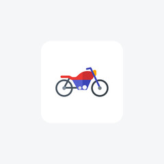 Motorbike,powerful, Speed, Adventure, flat color icon, pixel perfect icon