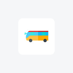 Bus , Public Transit, Connectivity, flat color icon, pixel perfect icon