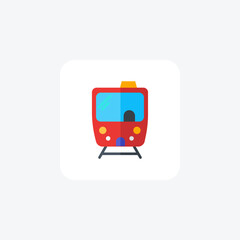 Train, Innovation, Reliability, Smooth Travel flat color icon, pixel perfect icon