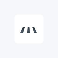 Crosswalk, Pedestrian Safety, Zebra Crossing flat color icon, pixel perfect icon