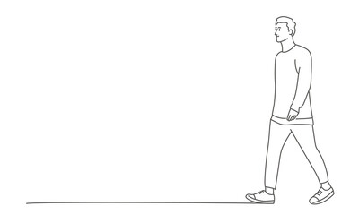 Young boy, student walking.