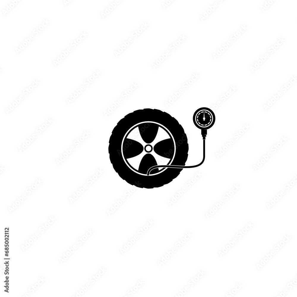 Canvas Prints Wheel tire pressure icon. Checking tire pressure icon isolated on white background