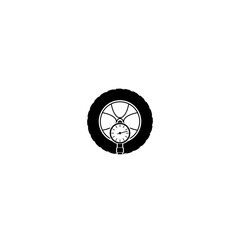 Wheel tire pressure icon. Checking tire pressure icon isolated on white background