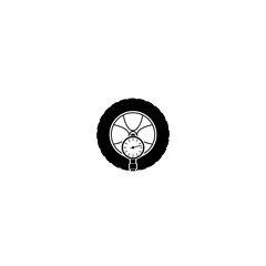 Wheel tire pressure icon. Checking tire pressure icon isolated on white background