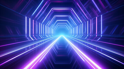3d neon light tunnel