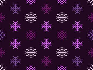 Winter seamless pattern with snowflakes. Christmas and New Year background with geometric snowflakes of different shapes. Design for wallpaper, banners and posters. Vector illustration