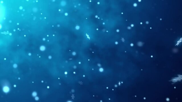Christmas snowfall.
Glittering snowflakes. Festive Christmas background. new year. 3D animation. Quick Time, h264, 16-bit color, highest quality. Smooth gradation of color, without banding effect.