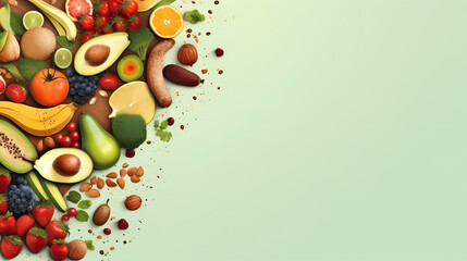 Obraz na płótnie Canvas Healthy food background,PPT background